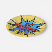 Superhero Birthday Pappteller (Schrägansicht)