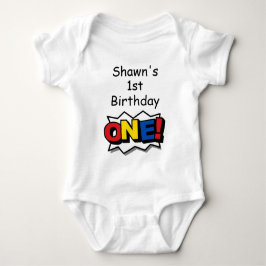 Superhero Birthday Party Bodysuit Baby Strampler