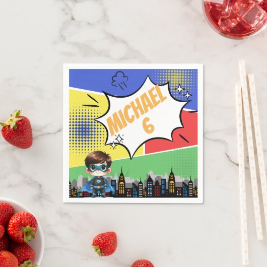 Superhero Birthday Serviette (Beispiel)