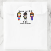 SUPERHERO Black Kontur - vereint für SHE Runder Aufkleber (Tasche)