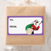 Superhero Black Santa bedrucktes Geschenklabel (Insitu)