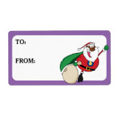 Superhero Black Santa bedrucktes Geschenklabel (Vorne)