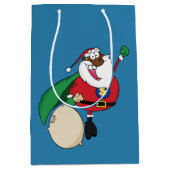 Superhero Black Santa Gift Bag Mittlere Geschenktüte (Vorderseite)