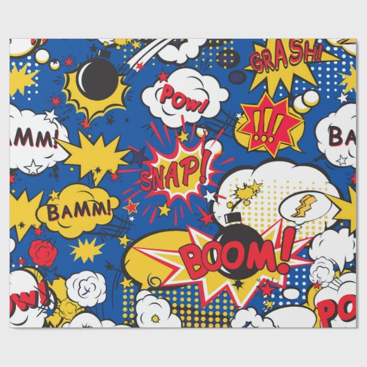 Superhero Blast Wallpaper Geschenkpapier (Flach)