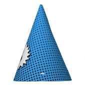 Superhero Blue Back Dot - Personalisiertes Alter - Partyhütchen (Rechts)