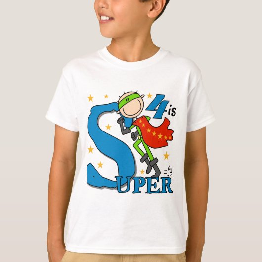 Superhero Boy 4. Geburtstag Shirts und Geschenke (Vorderseite)