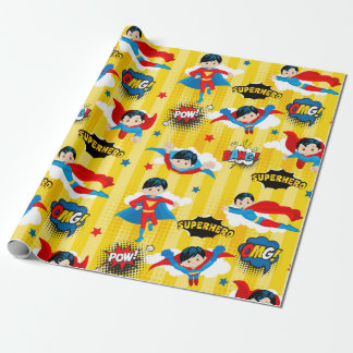 Superhero Boy Birthday Geschenkpapier