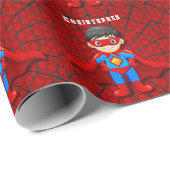 SuperHero Boy Birthday Party Geschenkpapier (Rolleneckpunkt)