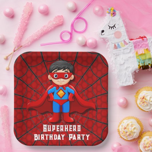 SuperHero Boy Birthday Party Pappteller (Party)