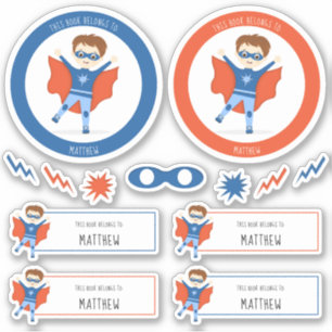 Superhero Boy Dieses Buch gehört Aufkleber