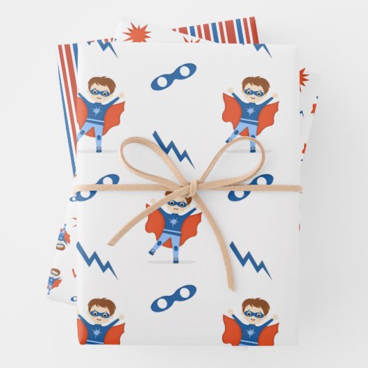 Superhero Boy Geschenkpapier Set (Beispiel)