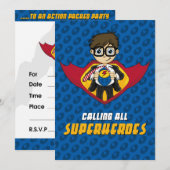 Superhero Boy Party Einladung (Vorne/Hinten)