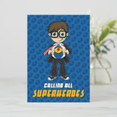 Superhero Boy Party Einladung (Stehend Vorderseite)