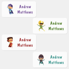 Superhero Boy Personalisierter Name Kleidung Etiketten