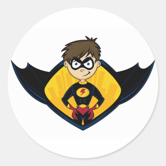 Superhero Boy Sticker (Vorderseite)