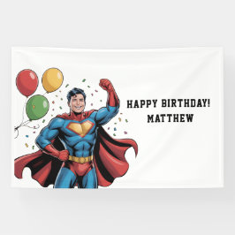 Superhero Boys Birthday Party Banner