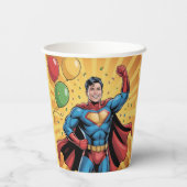 Superhero Boys Birthday Party Pappbecher (Rückseite)