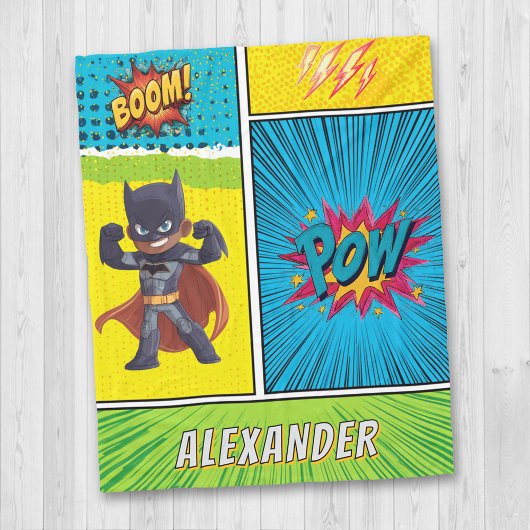 Superhero Boys Custom Name Blanket Personalised Fleecedecke