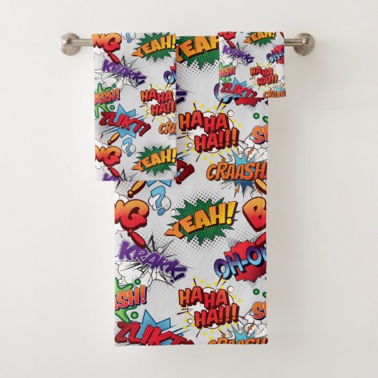 Superhero Bubble Pattern Badhandtuch Set (Insitu)