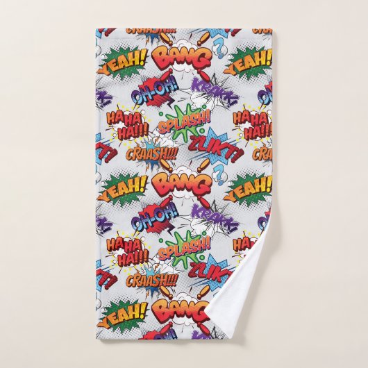 Superhero Bubble Pattern Badhandtuch Set (Handtuch)