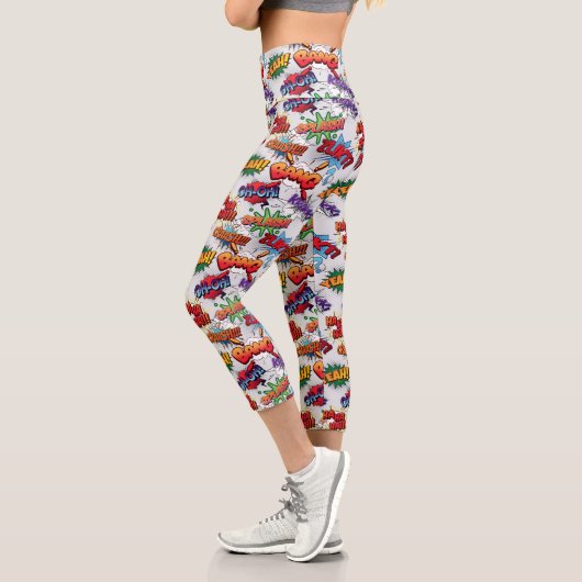 Superhero Bubble Pattern Capri Leggings (Links)