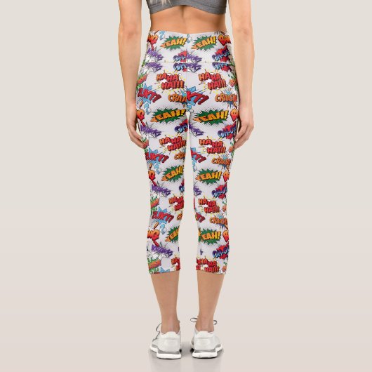 Superhero Bubble Pattern Capri Leggings (Rückseite)
