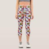 Superhero Bubble Pattern Capri Leggings (Vorderseite)