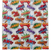 Superhero Bubble Pattern Duschvorhang (Vorderseite)