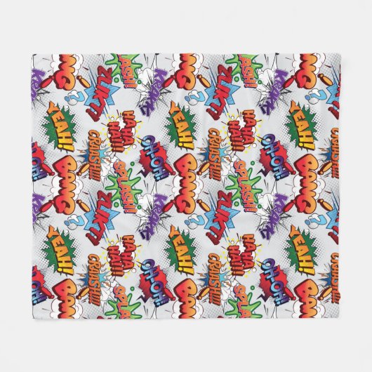 Superhero Bubble Pattern Fleecedecke (Vorderseite (Horizontal))