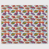 Superhero Bubble Pattern Geschenkpapier (Flach)