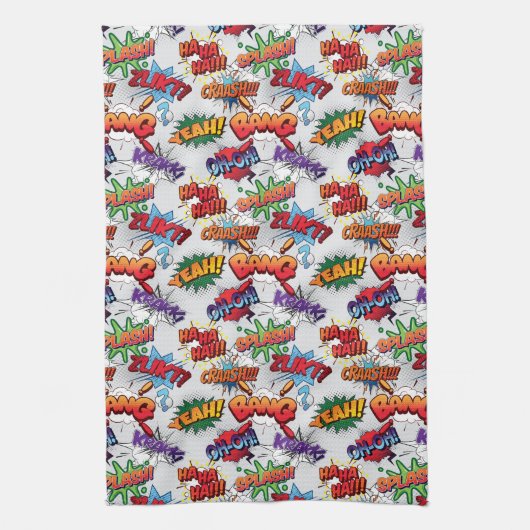 Superhero Bubble Pattern Geschirrtuch (Vertikal)