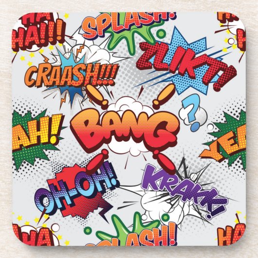 Superhero Bubble Pattern Getränkeuntersetzer (Vorderseite)