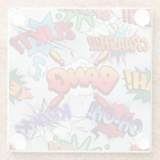 Superhero Bubble Pattern Glasuntersetzer (Rückseite)