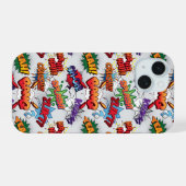 Superhero Bubble Pattern iPhone 15 Hülle (Rückseite (Horizontal))