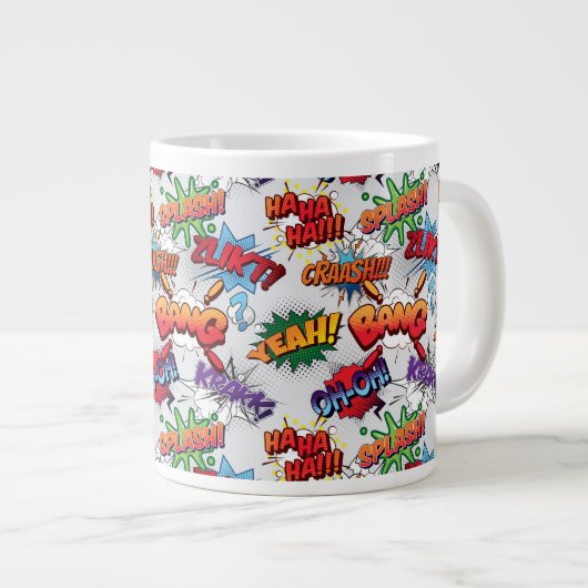 Superhero Bubble Pattern Jumbo-Tasse (Vorderseite Rechts)