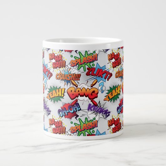 Superhero Bubble Pattern Jumbo-Tasse (Vorderseite)