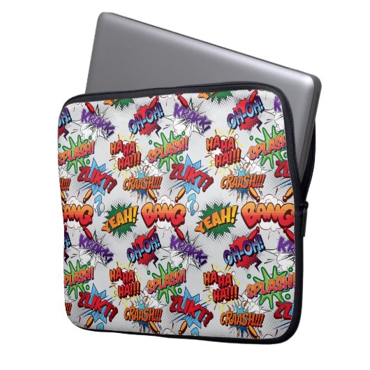 Superhero Bubble Pattern Laptopschutzhülle (Vorderseite Links)