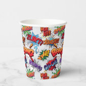 Superhero Bubble Pattern Pappbecher (Rechts)
