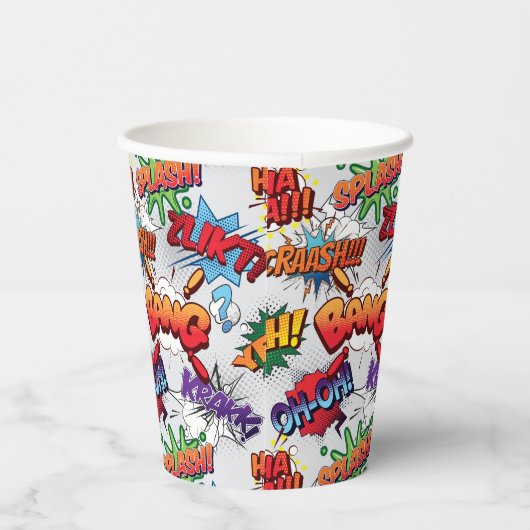 Superhero Bubble Pattern Pappbecher (Rechts)