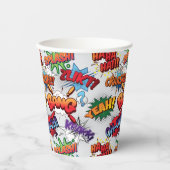 Superhero Bubble Pattern Pappbecher (Vorderseite)