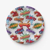 Superhero Bubble Pattern Pappteller (Vorderseite)