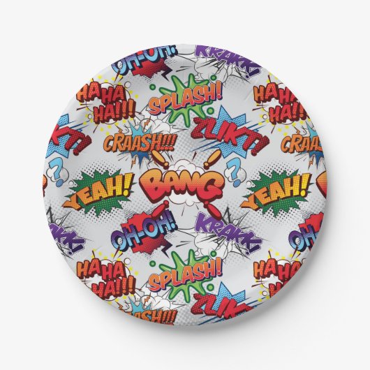 Superhero Bubble Pattern Pappteller (Vorderseite)