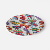 Superhero Bubble Pattern Pappteller (Schrägansicht)