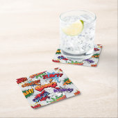 Superhero Bubble Pattern Rechteckiger Pappuntersetzer (Vor Ort)