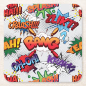 Superhero Bubble Pattern Rechteckiger Pappuntersetzer (Vorderseite)