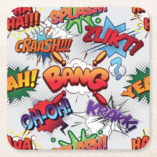 Superhero Bubble Pattern Rechteckiger Pappuntersetzer (Vorderseite)