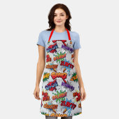 Superhero Bubble Pattern Schürze (Getragen)