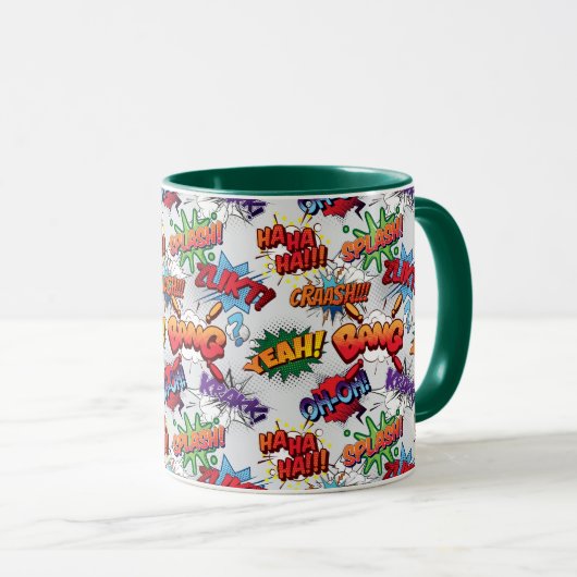 Superhero Bubble Pattern Tasse (VorderseiteRechts)