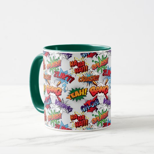 Superhero Bubble Pattern Tasse (Vorderseite Links)