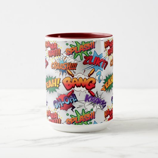Superhero Bubble Pattern Tasse (Zentrum)